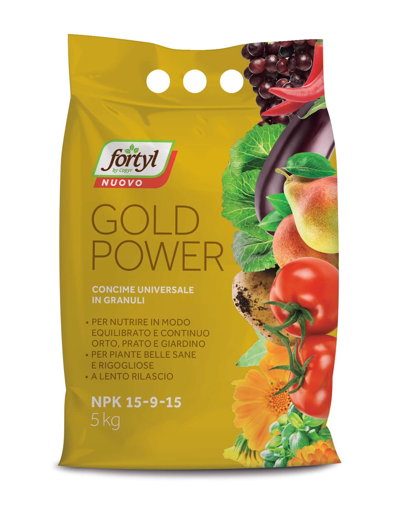Copyr | Fortyl nuovo gold power 5kg. Concime universale in granuli. NPK 15-9-15.