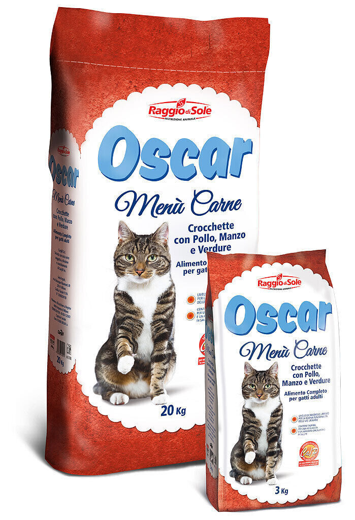 CROCCHETTE GATTO GATTI OSCAR MIX MENU' CARNE MANZO POLLO VERDURE KG 3