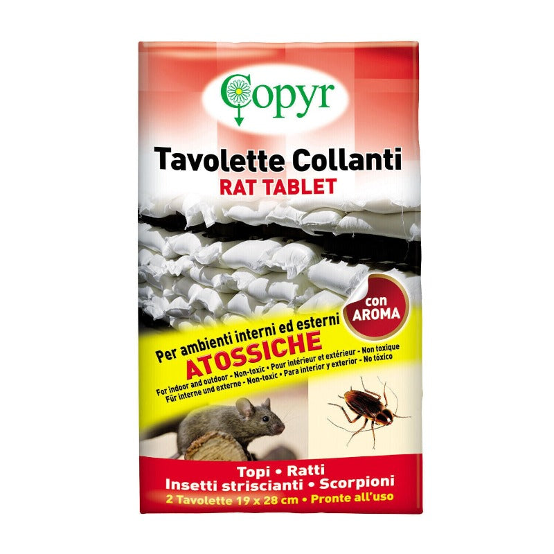 2 TAVOLETTE COLLANTI COPYR PER TOPI RATTI SCORPIONI INSETTI STRISCIANTI