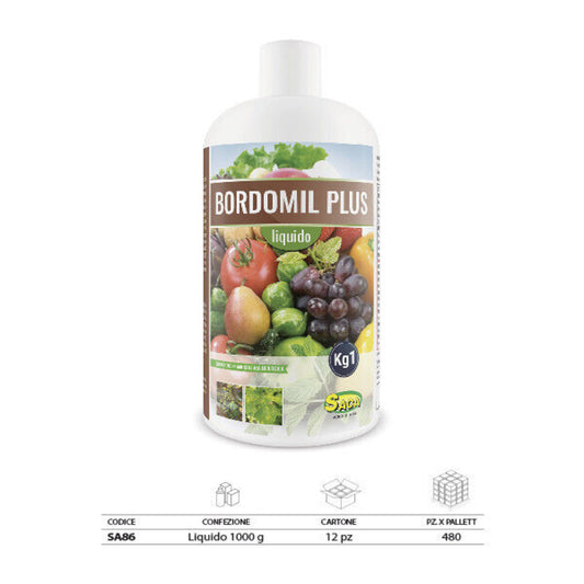 POLTIGLIA BORDOLESE BORDOMIL Plus Fungicida/Concime BIO a base di RAME,ZOLFO E BORO 1 KG SACA