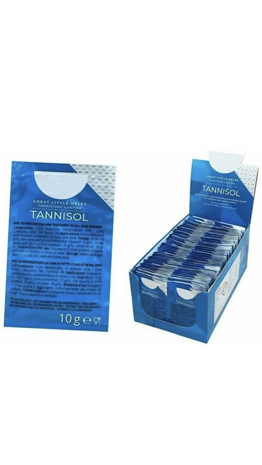 TANNISOL BUSTINA 10 GR  PREVENZIONE  CURA DELLE MALATTIE DEL VINO 10 pezzi